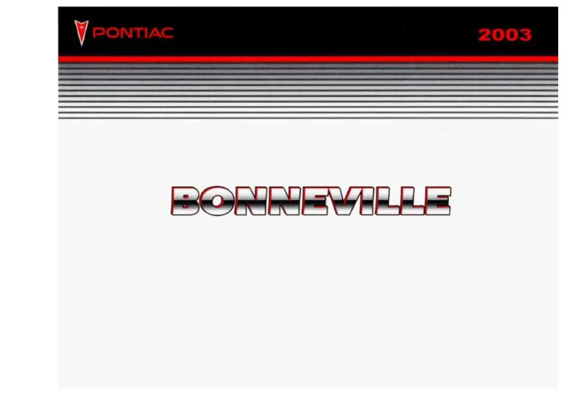 2003 Pontiac Bonneville owners manual