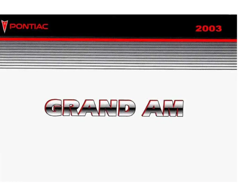 2003 Pontiac Grand Am owners manual