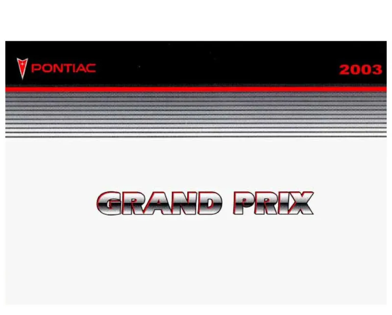 2003 Pontiac Grand Prix owners manual