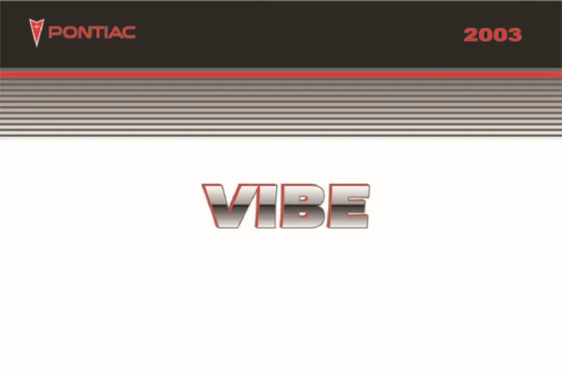 2003 Pontiac Vibe owners manual