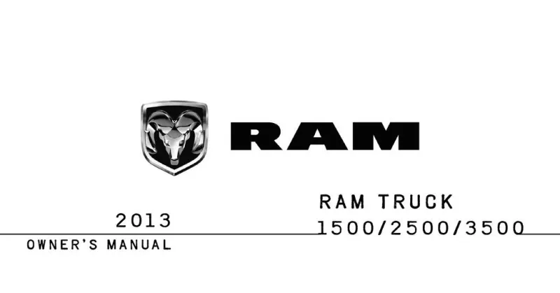 2013 RAM 1500 2500 3500 owners manual