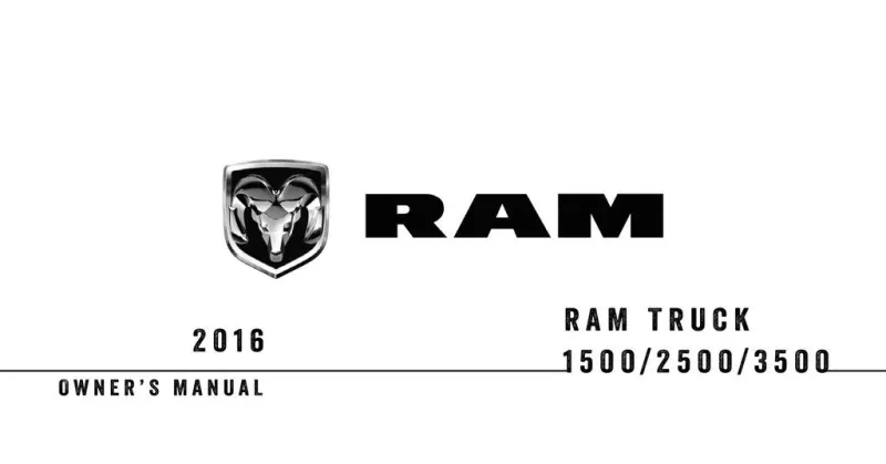 2016 RAM 1500 2500 3500 owners manual