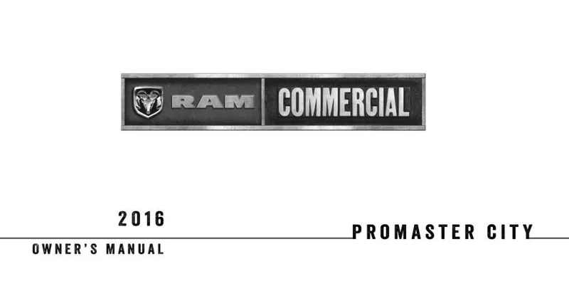 2016 RAM Promaster City owners manual