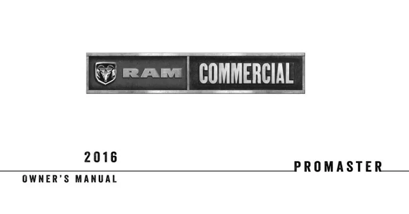 2016 RAM Promaster owners manual