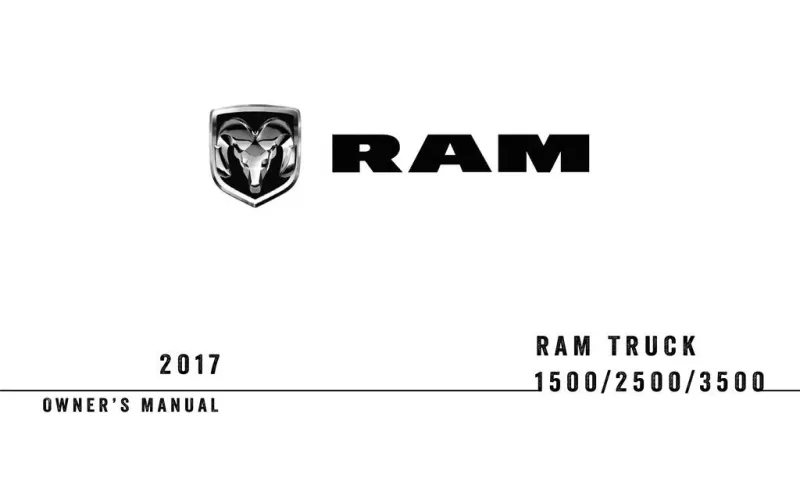 2017 RAM 1500 2500 3500 owners manual