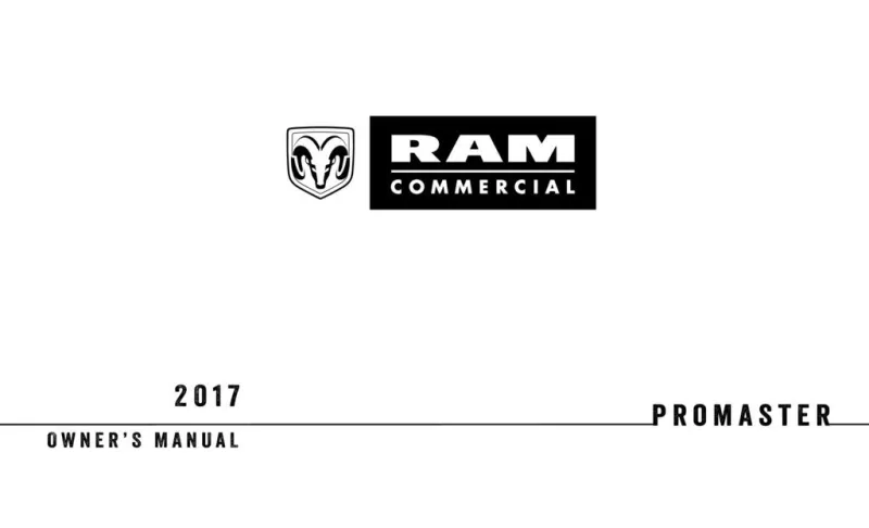 2017 RAM Promaster owners manual