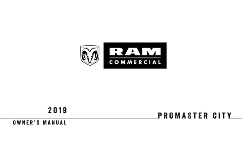 2019 RAM Promaster City owners manual