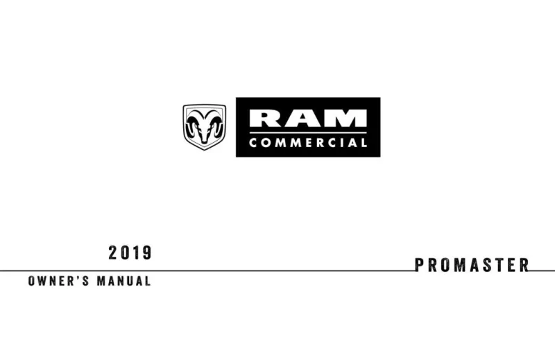 2019 RAM Promaster owners manual