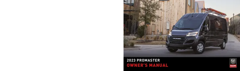 2023 RAM Promaster owners manual