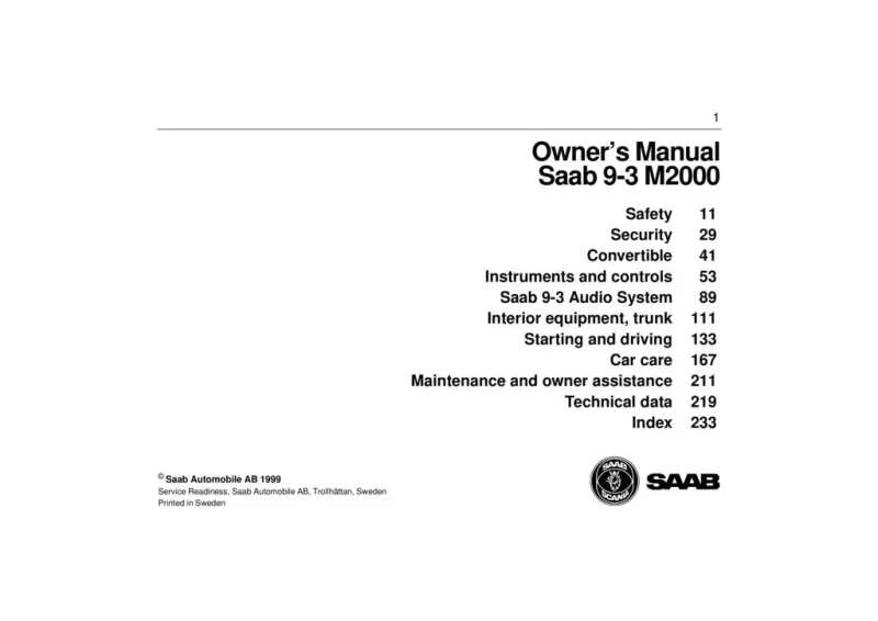 2000 Saab 9 3 owners manual