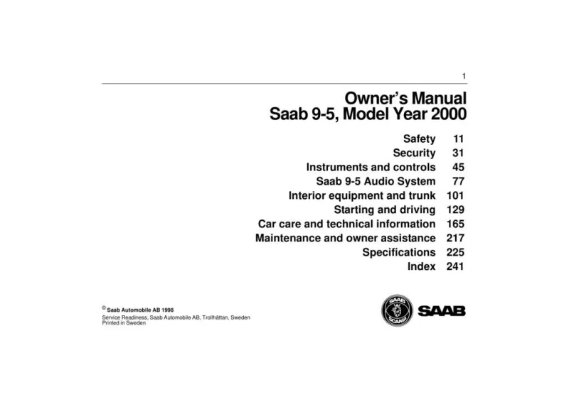 2000 Saab 9 5 owners manual