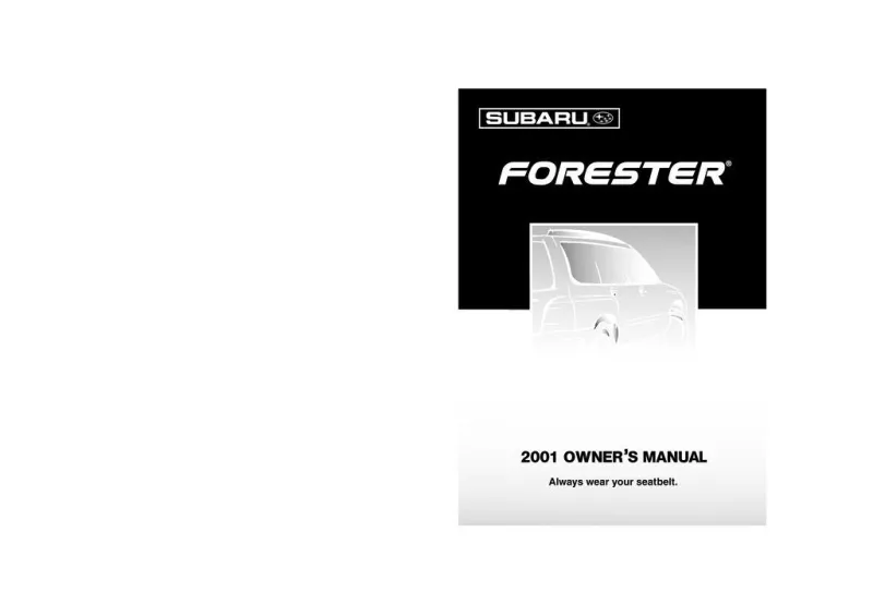 2001 Subaru Forester owners manual