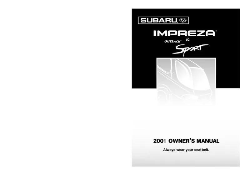 2001 Subaru Impreza owners manual