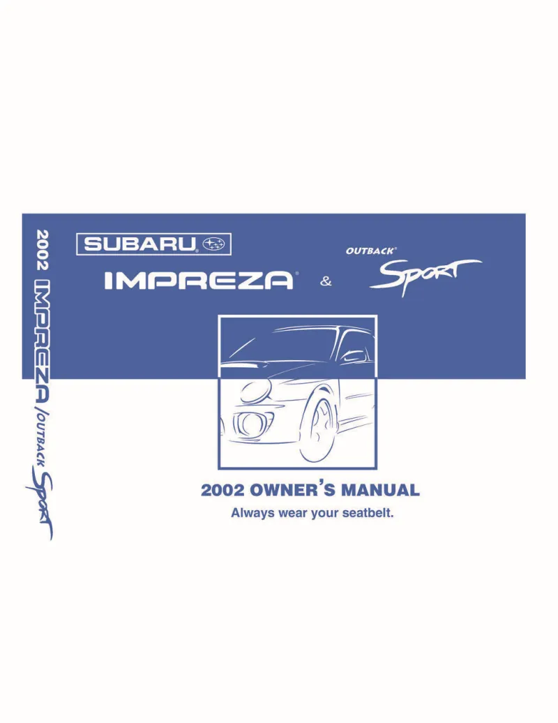 2002 Subaru Impreza owners manual