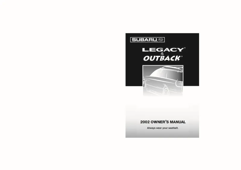 2002 Subaru Outback owners manual