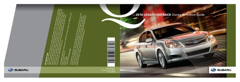 2010 Subaru Legacy owners manual