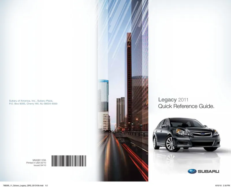 2011 Subaru Legacy owners manual