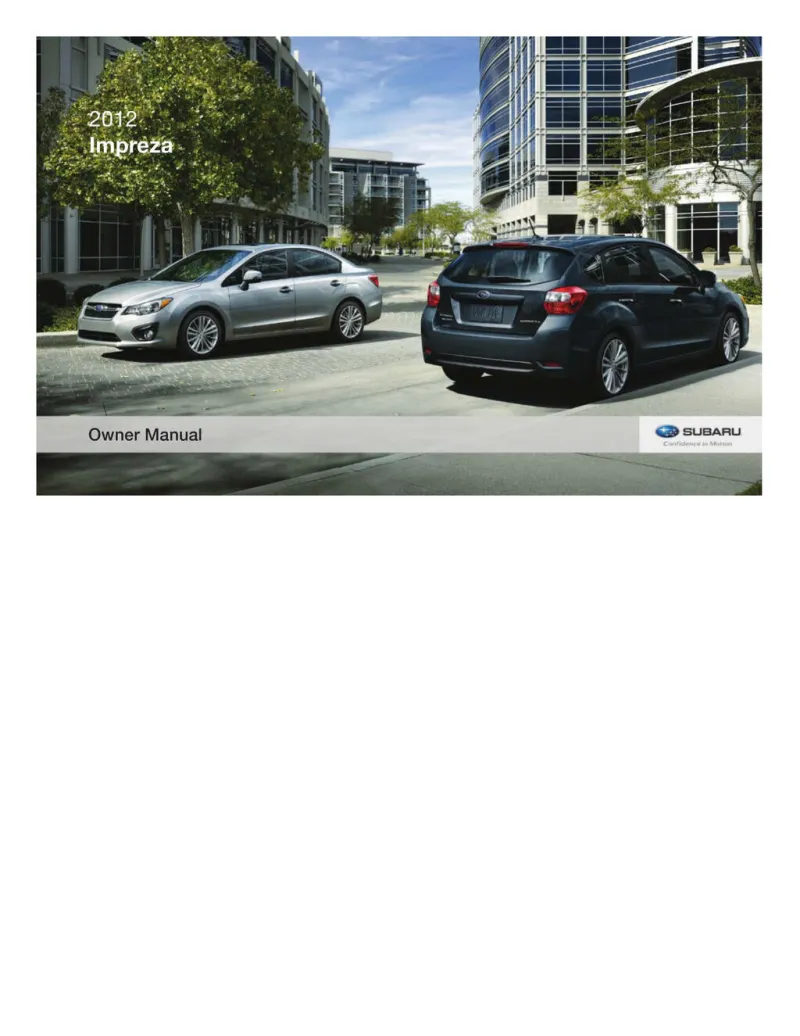 2012 Subaru Impreza owners manual
