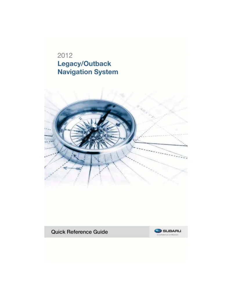 2012 Subaru Legacy And Outback Navigation System owners manual