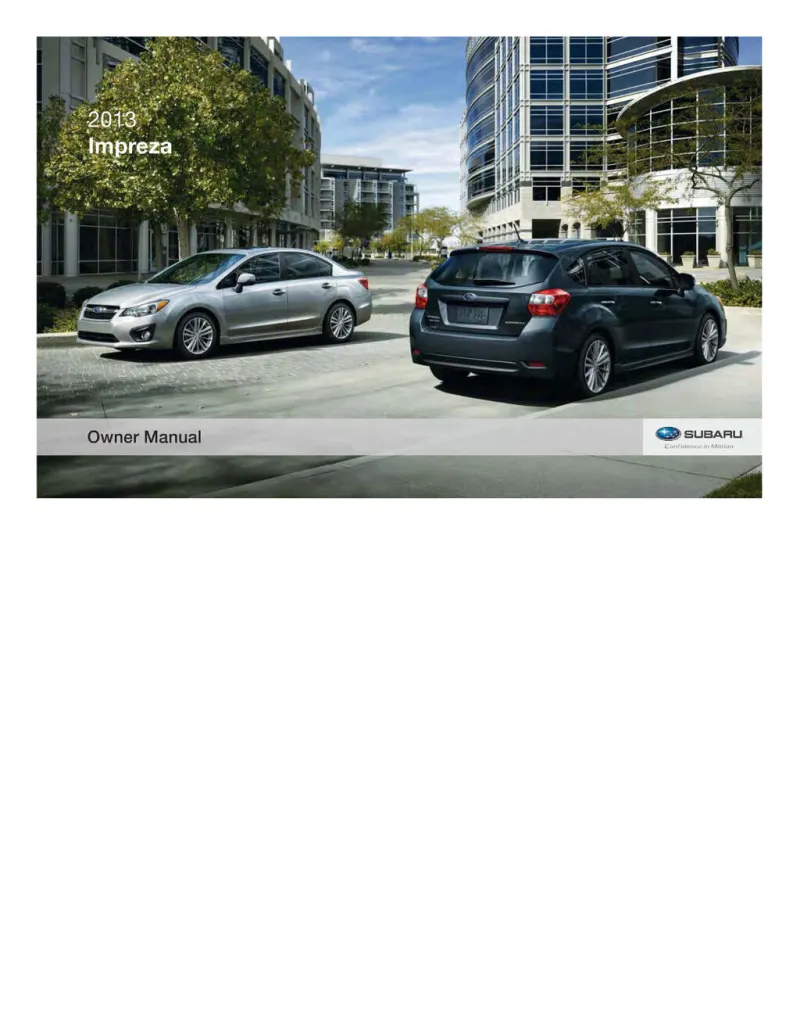 2013 Subaru Impreza owners manual