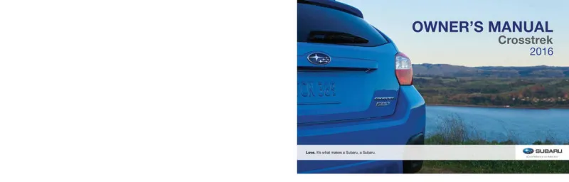 2016 Subaru Crosstrek owners manual