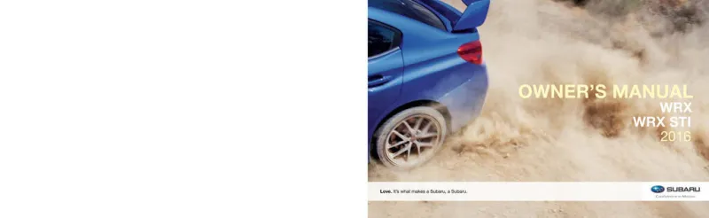 2016 Subaru Wrx owners manual