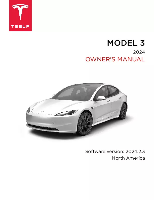 2024 Tesla Model 3 owners manual free pdf