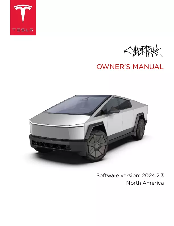 2024 Tesla Cybertruck owners manual
