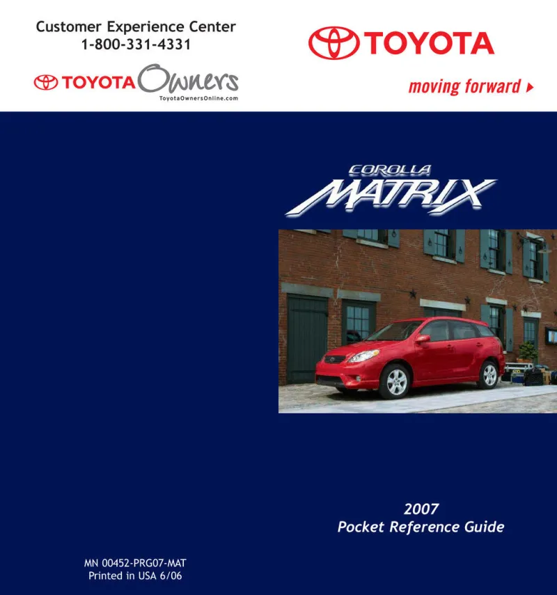 2007 Toyota Matrix owners manual