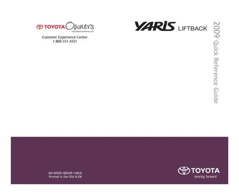 2009 Toyota Yaris Hatchback owners manual