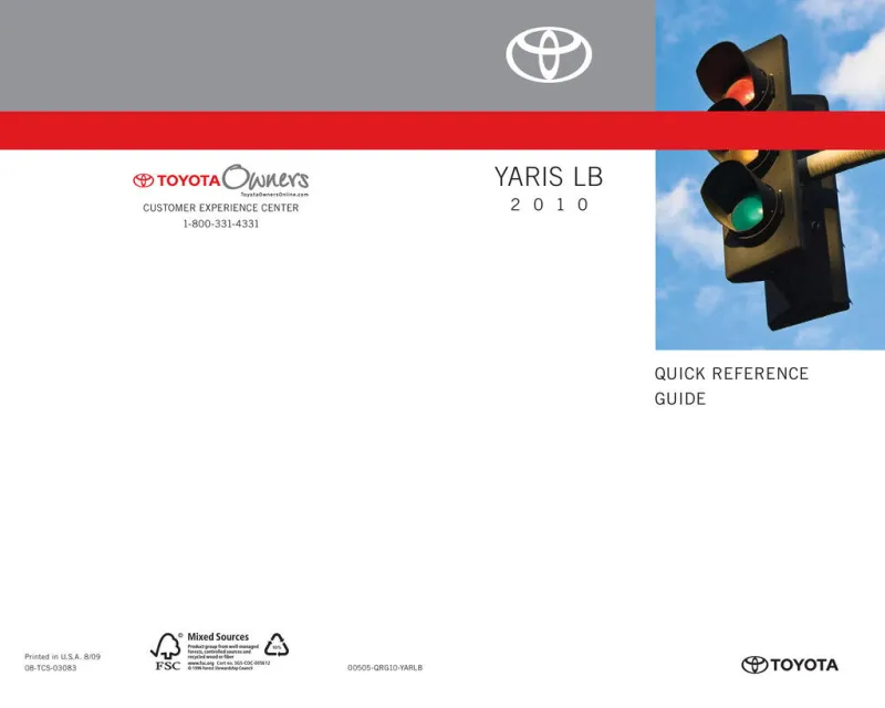 2010 Toyota Yaris Hatchback owners manual