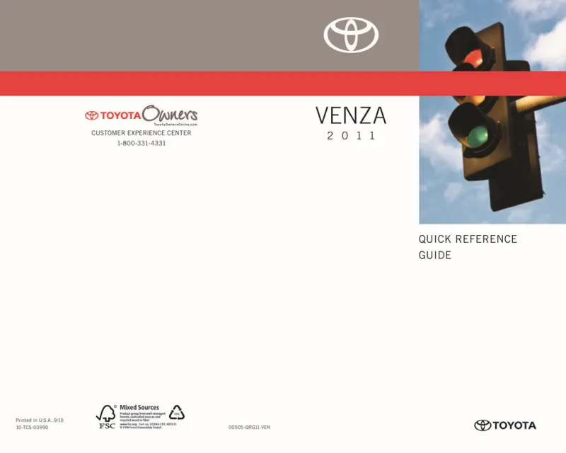 2011 Toyota Venza owners manual