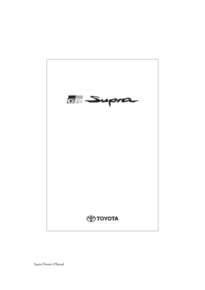 2020 Toyota Supra owners manual