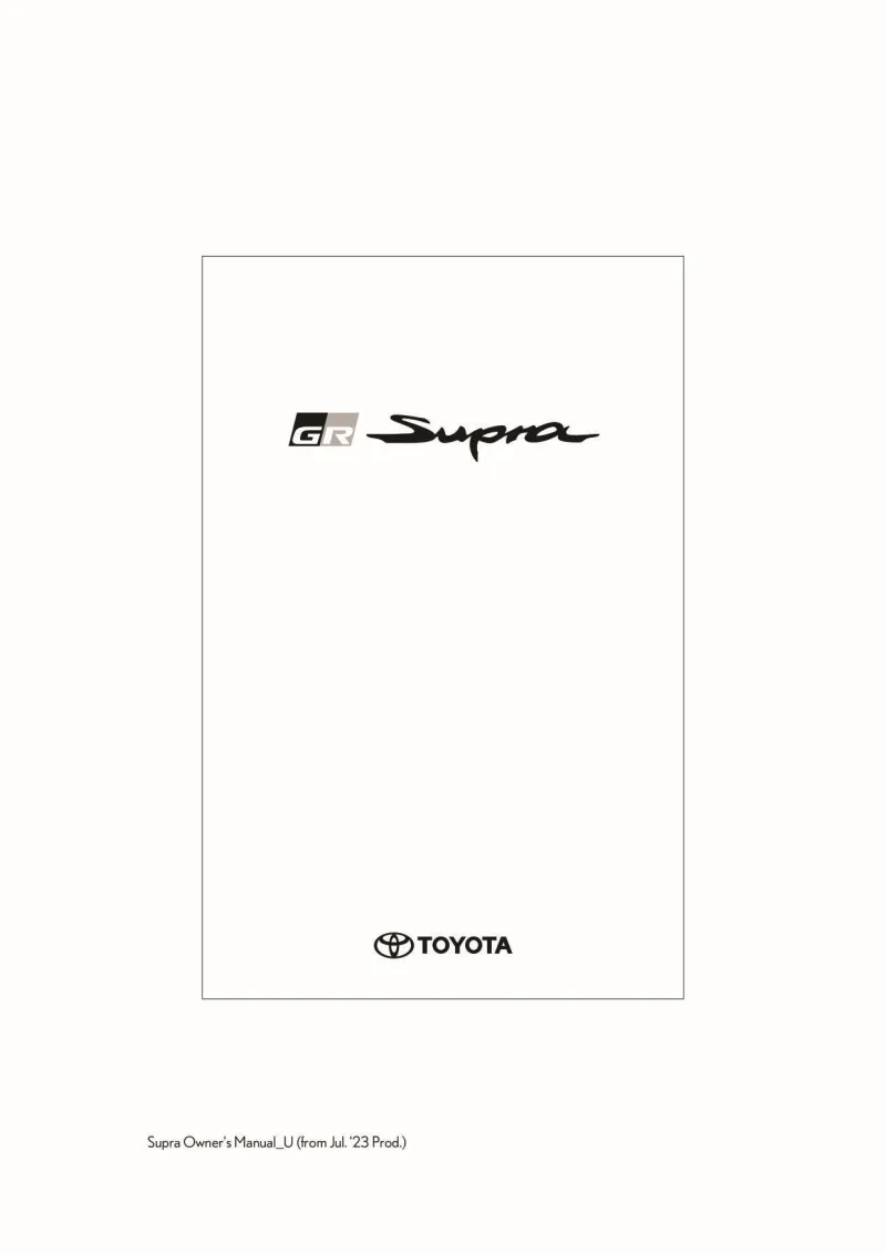 2024 Toyota Supra owners manual