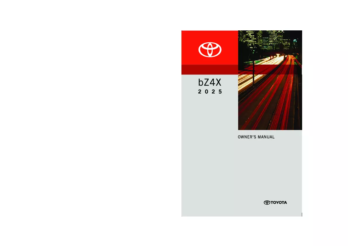 2025 Toyota BZ4X owners manual