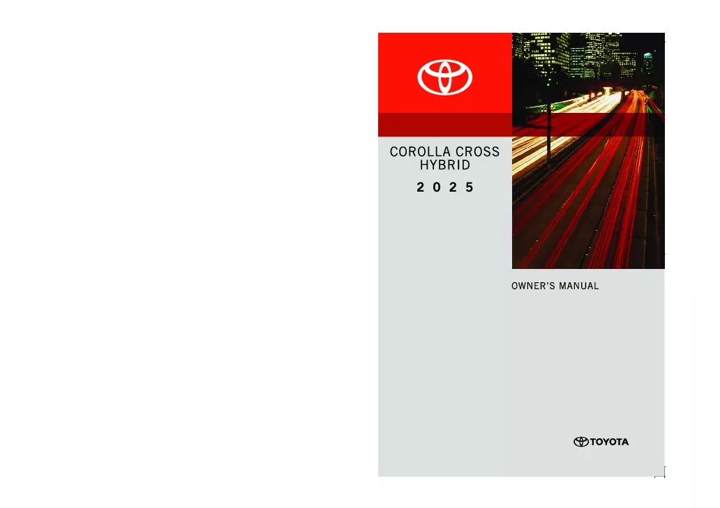 2025 Toyota Corolla Cross Hybrid owners manual