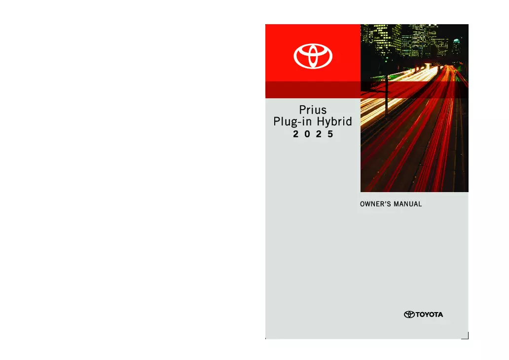 2025 Toyota Prius Phv owners manual