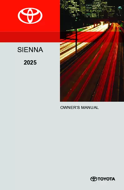 2025 Toyota Sienna Hybrid owners manual