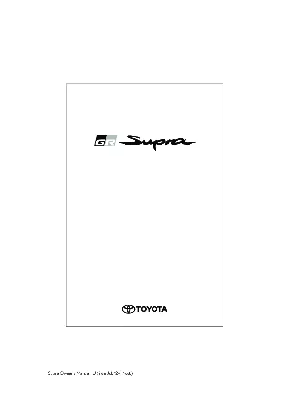 2025 Toyota Supra owners manual