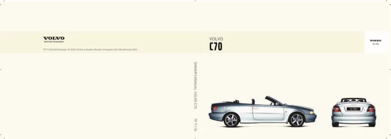 2005 Volvo C70 owners manual